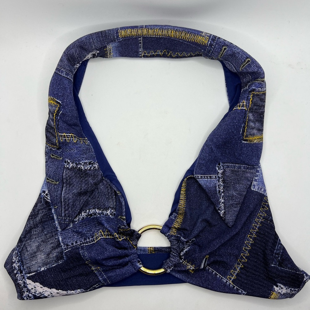 We wore what. Never worn. Denim look swim feel. Size small.